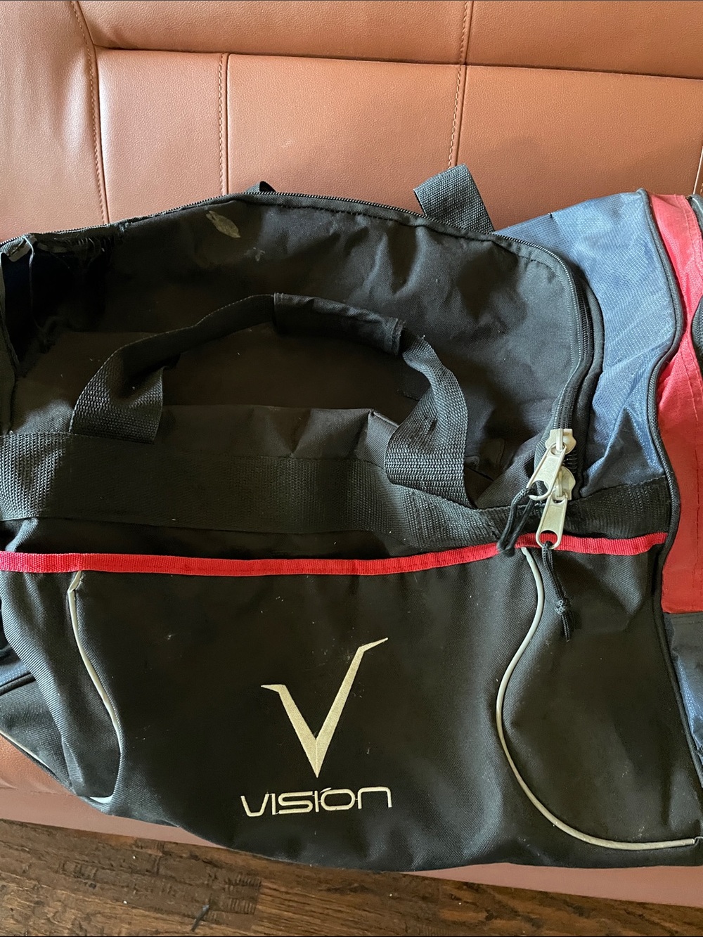VISION Black and Red Duffel Bag Travel Luggage